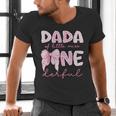 Dada Of Little Miss Onederful First Birthday Girl Bow Men's V-Neck T-Shirt Dada Of Little Miss Onederful First Birthday Girl Bow Men's V-Neck T-Shirt