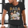 Dada Of The Wild One 1St Birthday Safari Jungle Animals Men's V-Neck T-Shirt Dada Of The Wild One 1St Birthday Safari Jungle Animals Men's V-Neck T-Shirt