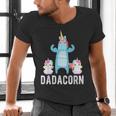 Dadacorn Unicorn Lover Tee For Papa Dad And Kid Men's V-Neck T-Shirt