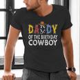 Daddy 1st Birthday Cowboy Western Daddy Birthday Boy Men's V-Neck T-Shirt Daddy 1st Birthday Cowboy Western Daddy Birthday Boy Men's V-Neck T-Shirt