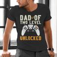 Daddy Again Leveled Up To Dad Of 2 Gamer Dad Level Unlocked Men's V-Neck T-Shirt Daddy Again Leveled Up To Dad Of 2 Gamer Dad Level Unlocked Men's V-Neck T-Shirt
