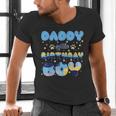 Daddy Of The Bday Boy Blue Dog Theme Party Family Matching Men's V-Neck T-Shirt Daddy Of The Bday Boy Blue Dog Theme Party Family Matching Men's V-Neck T-Shirt