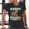 Daddy Of The Birthday Boy Dinosaur Construction Worker Truck Men's V-Neck T-Shirt