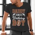Daddy Of The Birthday Boy Football Party Family Matching Men's V-Neck T-Shirt