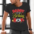 Daddy Of The Birthday Boy Matching Dad Son Family Birthday Men's V-Neck T-Shirt