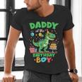 Daddy Of The Birthday BoyRex Dinosaur Family Party Men's V-Neck T-Shirt