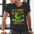 Daddy Of The Birthday Boy T-Rex Dinosaur Birthday Party Men's V-Neck T-Shirt