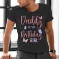 Daddy Of The Birthday Girl Butterfly Party Matching Family Men's V-Neck T-Shirt