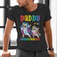 Daddy Of The Birthday Girl Dabbing Princess Unicorn Dad Men's V-Neck T-Shirt