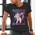 Daddy Of The Birthday Girl Dabbing Unicorn Dad Daddy Small Men's V-Neck T-Shirt