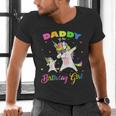 Daddy Of The Birthday Girl Dabbing Unicorn Princess And Dad Men's V-Neck T-Shirt