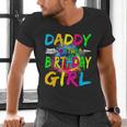 Daddy Of The Birthday Girl Retro 80's Party Men's V-Neck T-Shirt