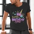 Daddy Of The Birthday Princess Girl Dad Unicorn Bday Party Men's V-Neck T-Shirt