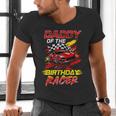 Daddy Of The Birthday Racer Race Car Party Family Matching Men's V-Neck T-Shirt
