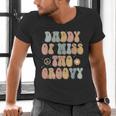 Daddy Dad Two Groovy Second Birthday Retro 2nd Bday Party Men's V-Neck T-Shirt