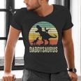 Daddy Dinosaur Daddysaurus 2 Kids For Dad Men's V-Neck T-Shirt Daddy Dinosaur Daddysaurus 2 Kids For Dad Men's V-Neck T-Shirt