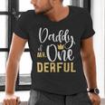 Daddy Of Mr Onederful 1st Birthday First One-Derful Matching Men's V-Neck T-Shirt