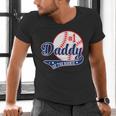 Daddy Of Rookie 1st Birthday Baseball Theme Matching Party Men's V-Neck T-Shirt