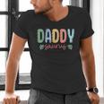 Daddy Saurus Dad Dinosaur Three Rex Birthday Boy Girl Family Men's V-Neck T-Shirt