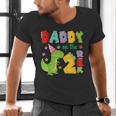 Daddy Of The Two Rex 2Nd Birthday Boy Dinosaur T-Rex Men's V-Neck T-Shirt