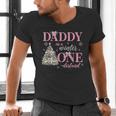 Daddy In a Winter Onederland Birthday Girl Christmas Tree Men's V-Neck T-Shirt