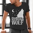 Daddy Wolf Matching Family Tribe Wolves Moon Men's V-Neck T-Shirt