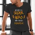 My Dads a Superhero Shirt Cool KidsShirt Men's V-Neck T-Shirt