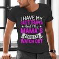 I Have My Dad's Temper & My Mama's Mouth Daughter Kids Men's V-Neck T-Shirt