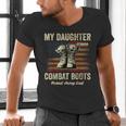 My Daughter Wears Combat Boots Proud Army Dad Veteran Day Men's V-Neck T-Shirt