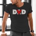 Disney Mickey And Friends Dad Mickey Distressed Text Logo Men's V-Neck T-Shirt