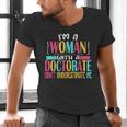 Doctorate Degree PhD Graduation PsyD Woman EdD Psychology Men's V-Neck T-Shirt