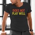 Does Not Play Well I Introvert Men's V-Neck T-Shirt