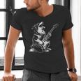 Dog Guitarist Guitar Australian Shepherd Dad Mom Men's V-Neck T-Shirt