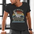 Don't Mess With DaddysaurusRex Daddy Saurus Dinosaur Men Men's V-Neck T-Shirt
