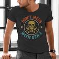 Don't Mess With Gen X Vintage Grunge Skull 80s Nostalgia Men's V-Neck T-Shirt