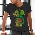 Dragon Reading Books Matching Bookworm Readers Librarian Men's V-Neck T-Shirt