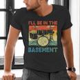 Drumming Basement Drum Set Drummer Rock Dad Grandpa Men's V-Neck T-Shirt