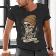 Elder Emo Skeleton Beanie Nostalgia Scene Aesthetic Men's V-Neck T-Shirt