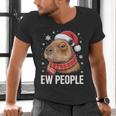 Ew People Capybara Christmas Introvert Holiday Humor Men's V-Neck T-Shirt
