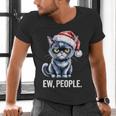 Ew People Cat Christmas Introvert Holiday Humor Men's V-Neck T-Shirt