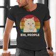 Ew People Introvert Cat Lover Crazy Colorful Cat Lady Men's V-Neck T-Shirt