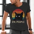 Ew People Introvert Cat Lover Cat Lady Vintage Men's V-Neck T-Shirt