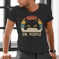 Ew People Retro Cat Vintage Anti-Social Introvert Men's V-Neck T-Shirt