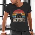 Ew People Retro Vintage Anti Social Cat Introvert Men's V-Neck T-Shirt Ew People Retro Vintage Anti Social Cat Introvert Men's V-Neck T-Shirt