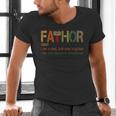 FA-Thor Like Dad Just Way Mightier Hero Fathers Day Small Men's V-Neck T-Shirt