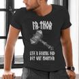 FA-Thor Like Dad Way Mightier Viking Father's Day Fathor Men's V-Neck T-Shirt