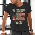 Father Veterans Day My Favorite Veteran Is My Dad Proud Kids Men's V-Neck T-Shirt