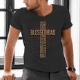 Father's Day Dad Husband Blessed Dad Christian Men's V-Neck T-Shirt Father's Day Dad Husband Blessed Dad Christian Men's V-Neck T-Shirt
