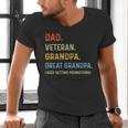 Fathers Day Dad Veteran Grandpa Great Grandpa Men's V-Neck T-Shirt