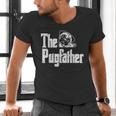 Fathers Day The Pug Father Pug Daddy Papa Fur Dad Dog Owner Men's V-Neck T-Shirt